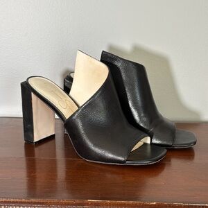 Elegant Black Leather Mules